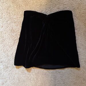 Reformation Black Velvet Mini Skirt